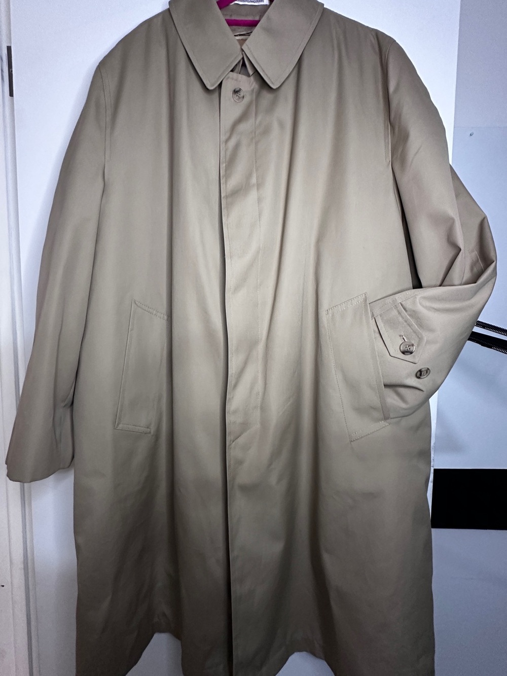 Vintage Misty Harbor Men’s 44R Tan Trench Coat Removable Liner Korea